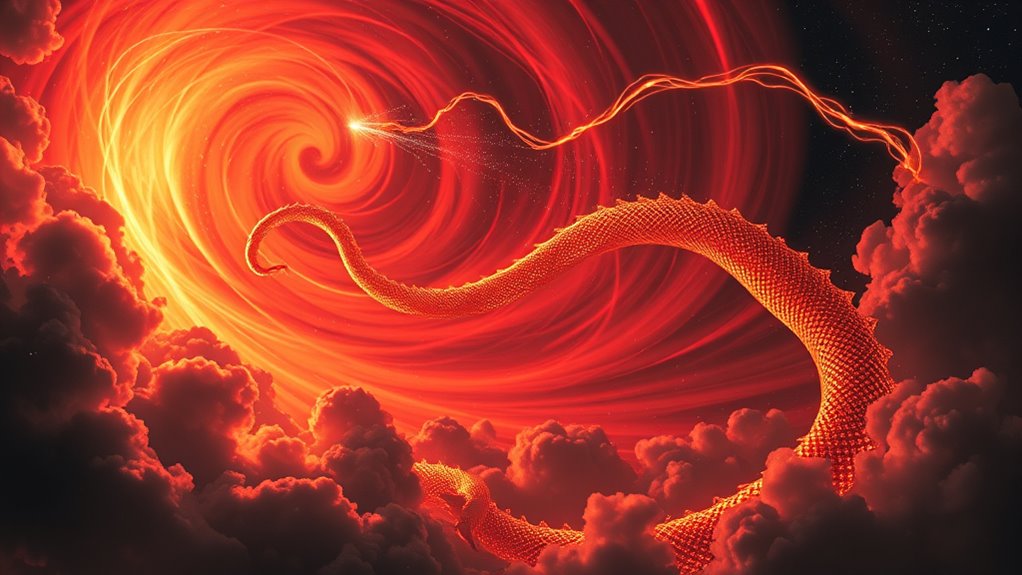 celestial creatures symbolize cosmic phenomena