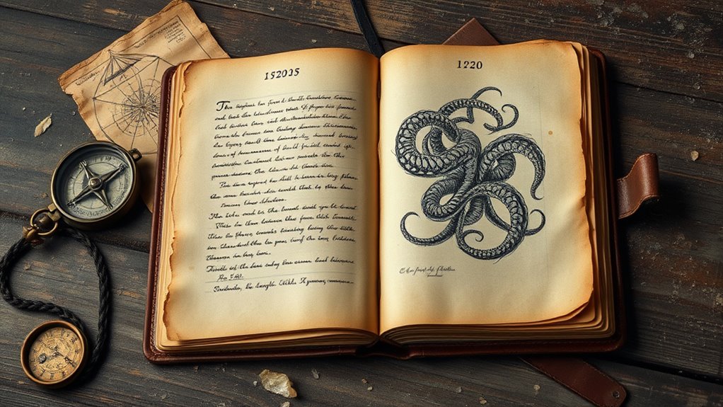 maritime journals reveal mysterious sea creatures