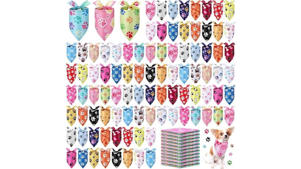 200 pet paw print bandanas