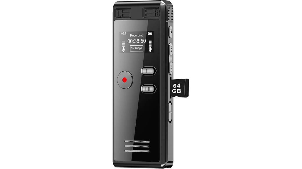 64gb voice recorder storage