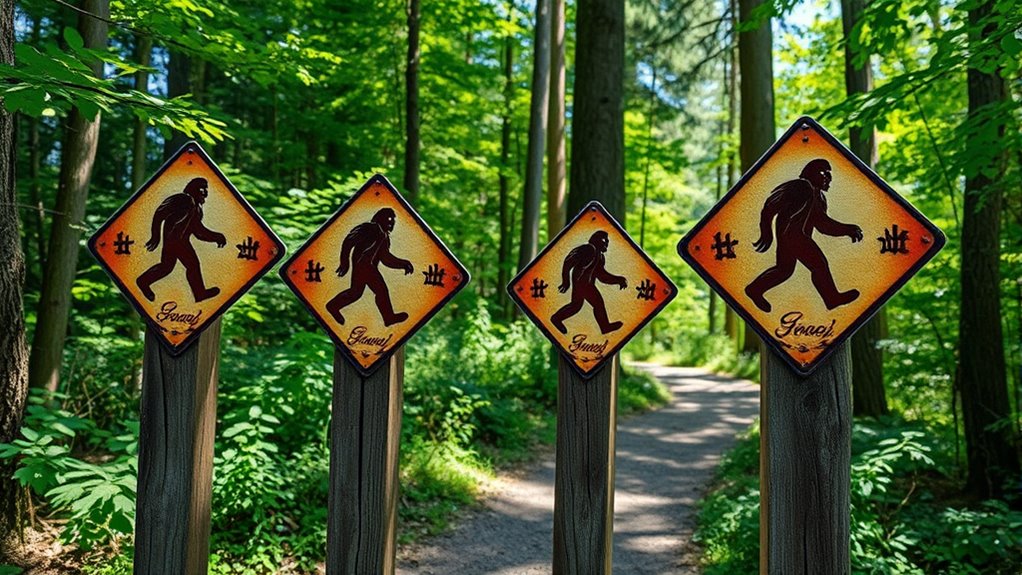 bigfoot crossing metal signs