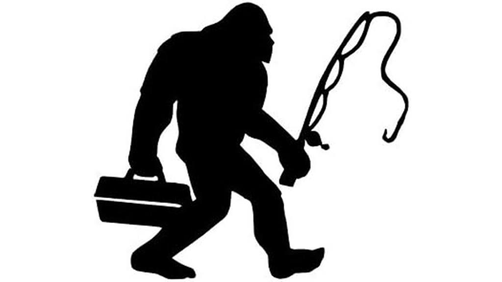 bigfoot fishing vinyl sticker