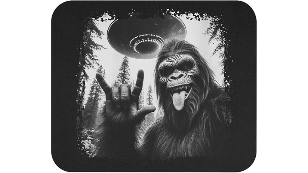 bigfoot ufo selfie mousepad