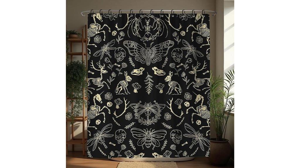 black gold goth skull