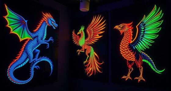 black light posters of legendary beasts