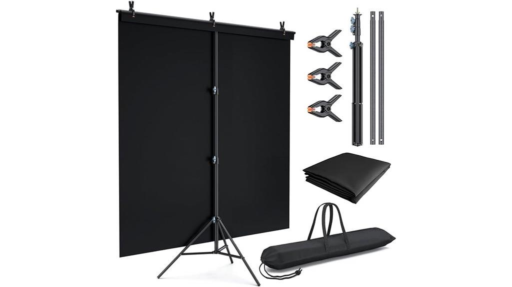 black photo backdrop stand