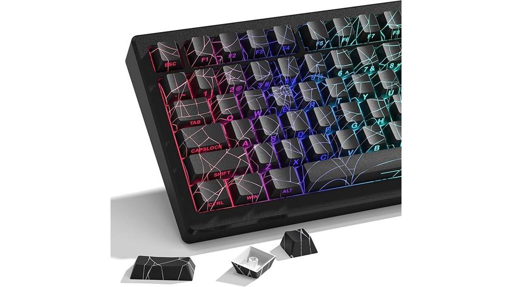 black spider web keycaps