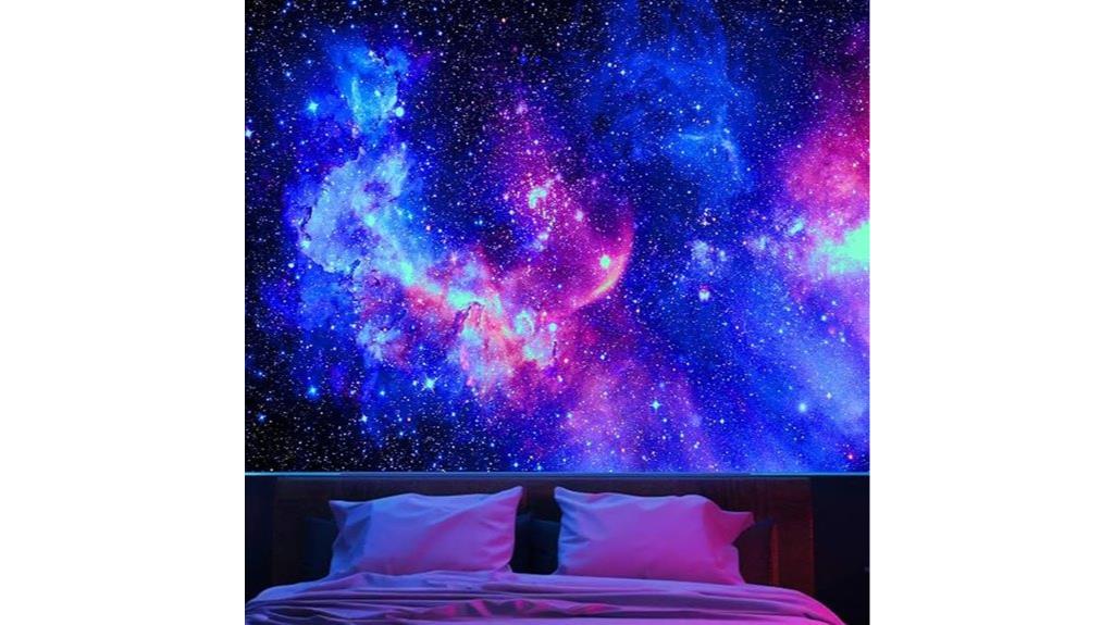 blacklight galaxy bedroom tapestry