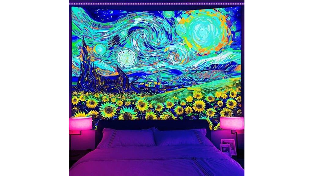 blacklight van gogh tapestry