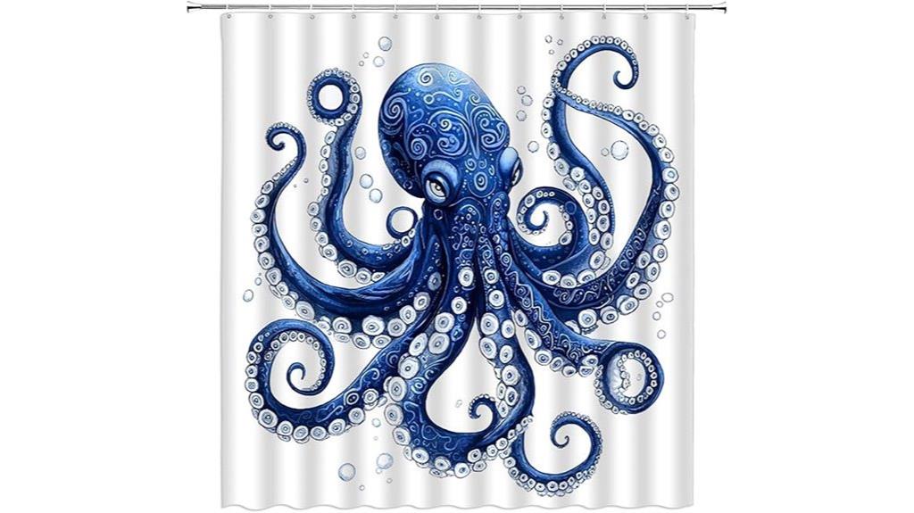 blue kraken tentacle curtain