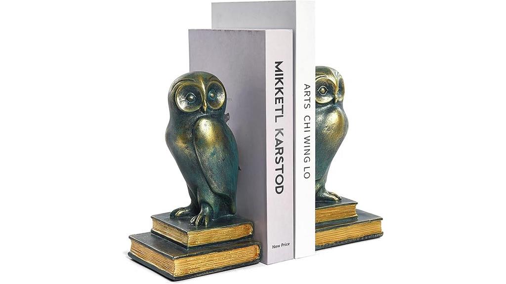 bronze owl shelf decor