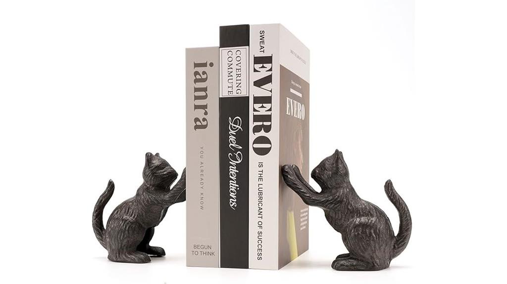 cat shaped bookend decor