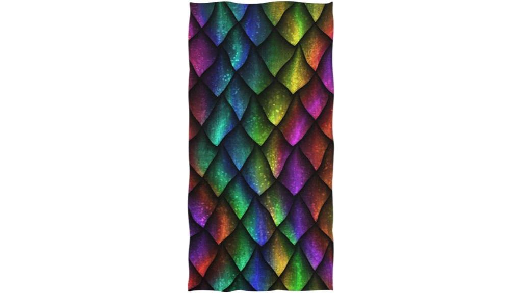 colorful dragon scale towels