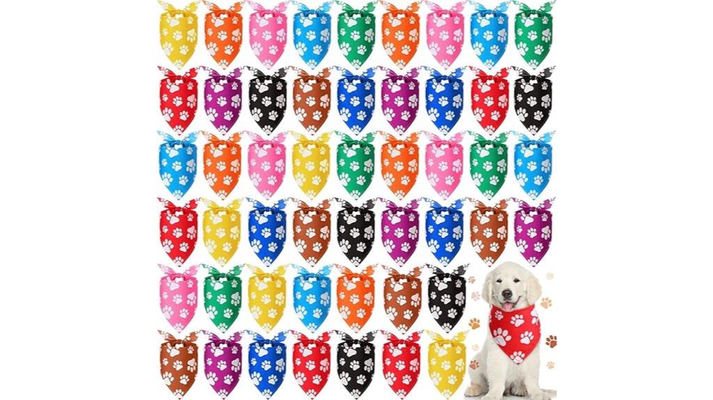 colorful paw print bandanas