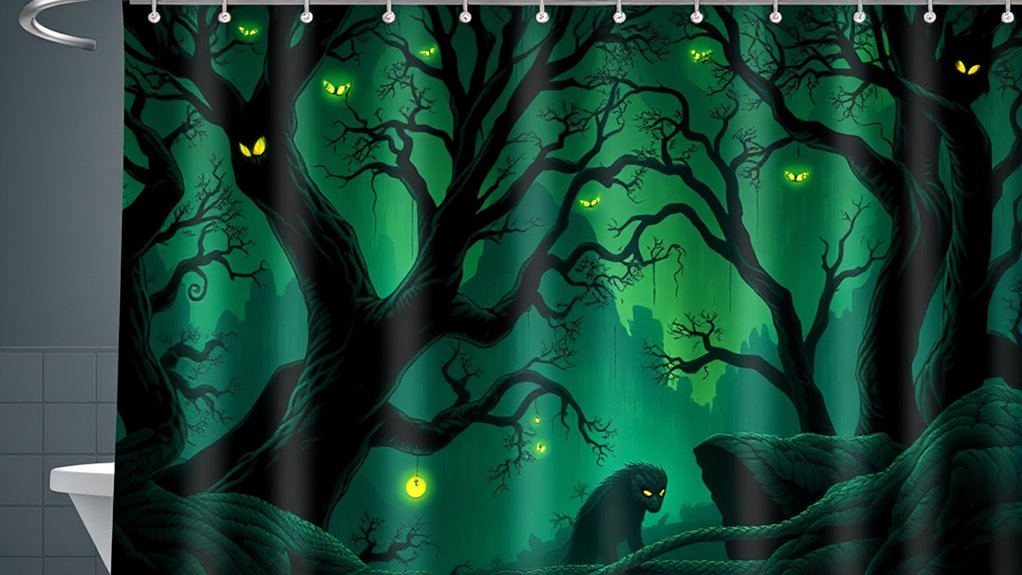 cryptid shower curtain collection