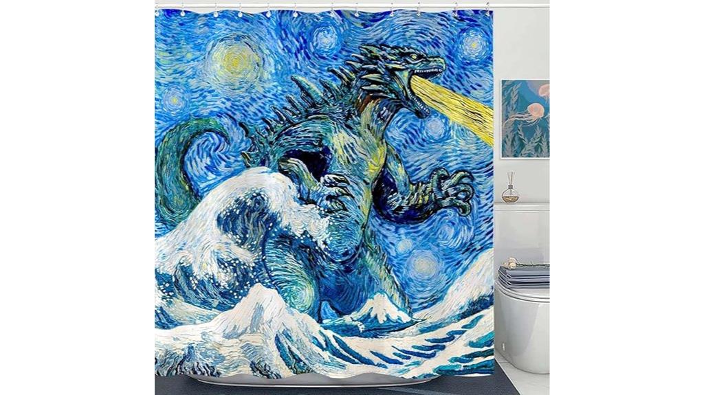 dinosaur themed shower curtain