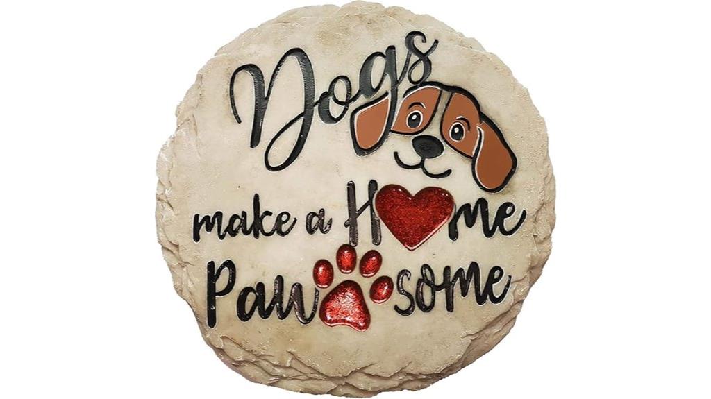 dog themed garden stepping stone