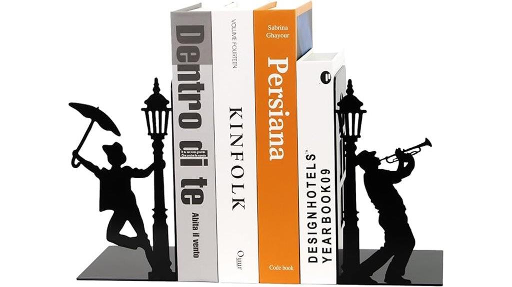 elegant metal bookend set