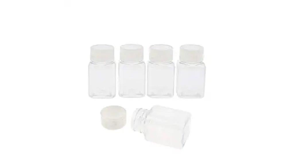 five 80ml screw top jars