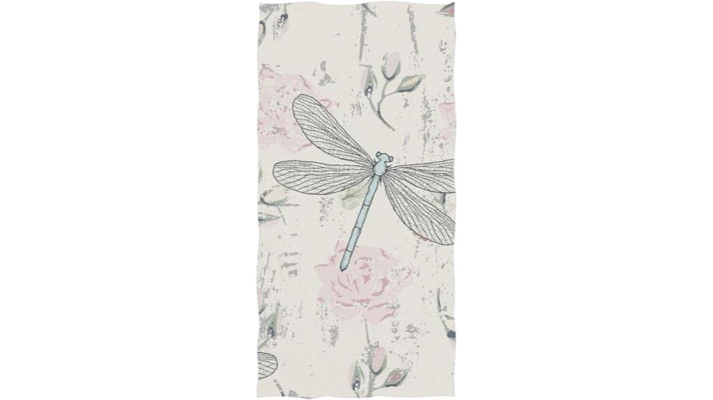 floral dragonfly hand towel