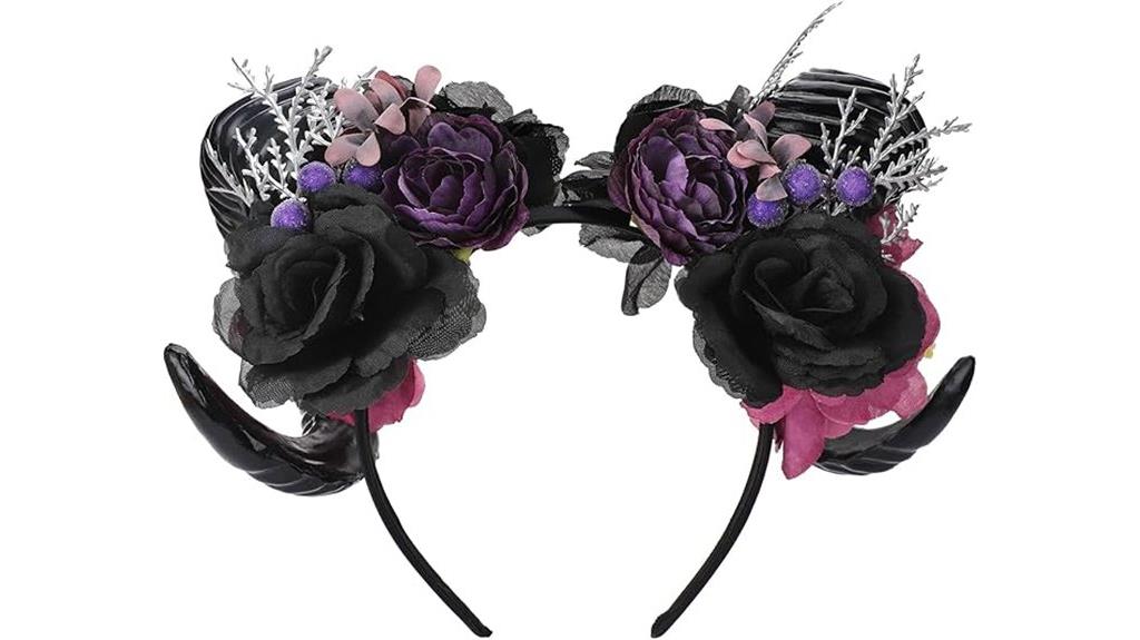 flower sheep horn headband