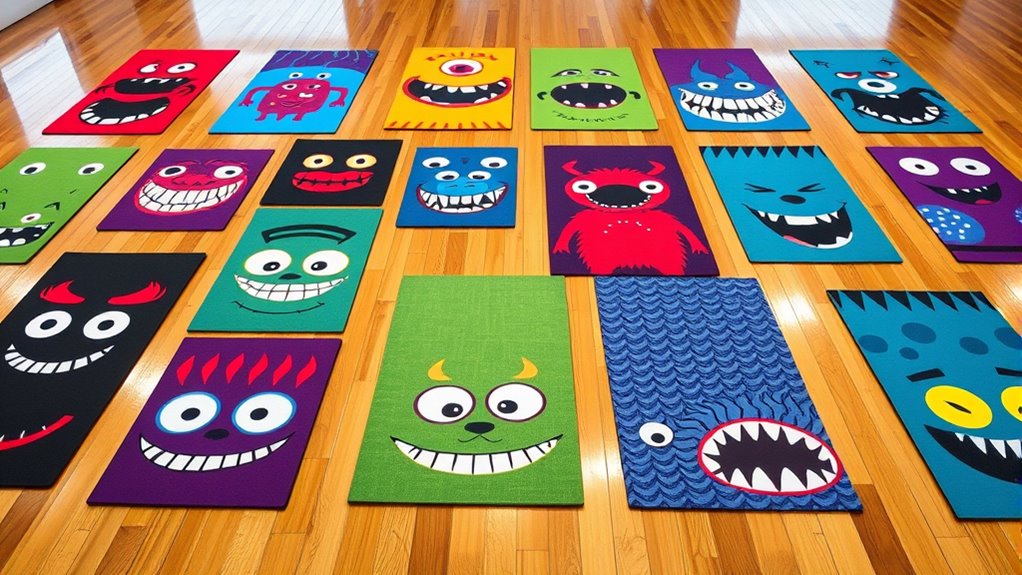 fun functional monster yoga mats