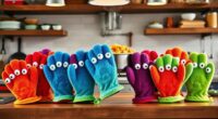 fun safe monster oven mitts