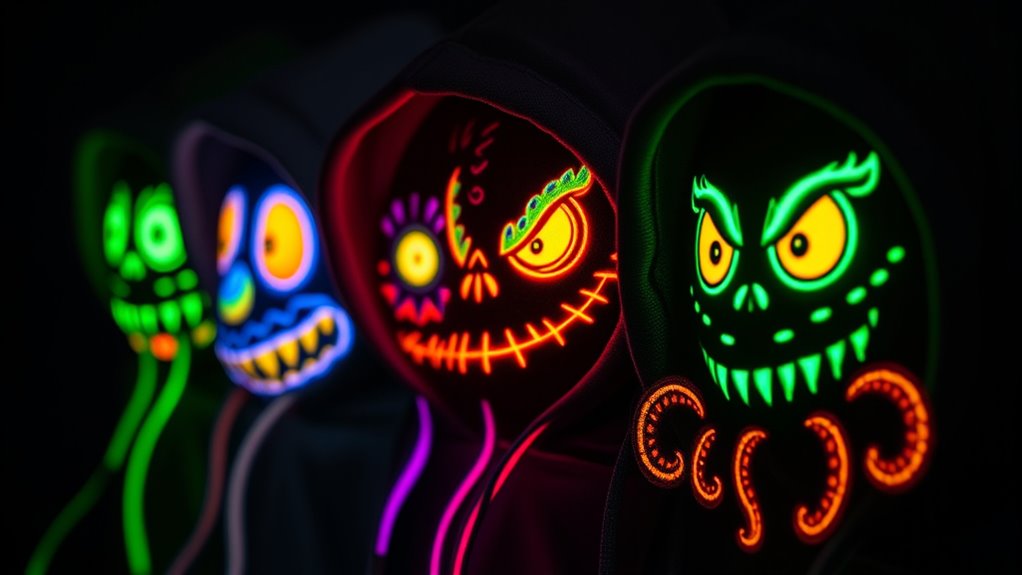 glow in the dark monster hoodies