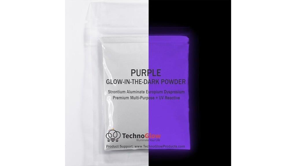 glow in the dark purple powder