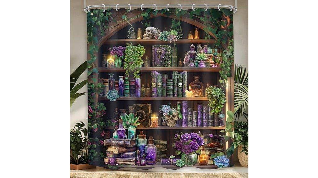 gothic skull shower curtain