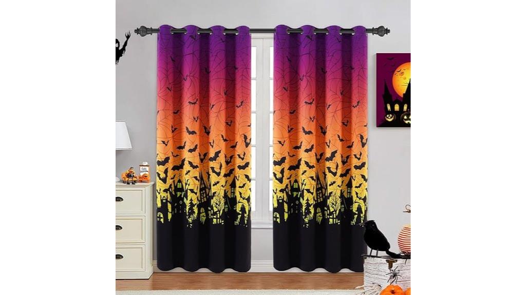 halloween spider web curtains