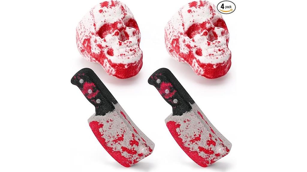 halloween themed skull bath bombs