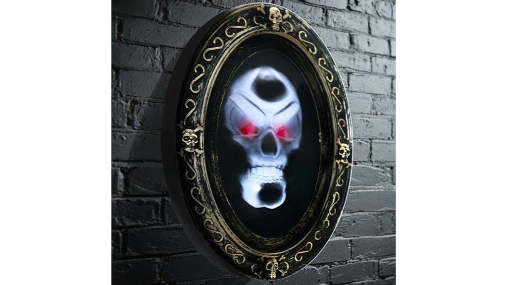 haunted skull with lights