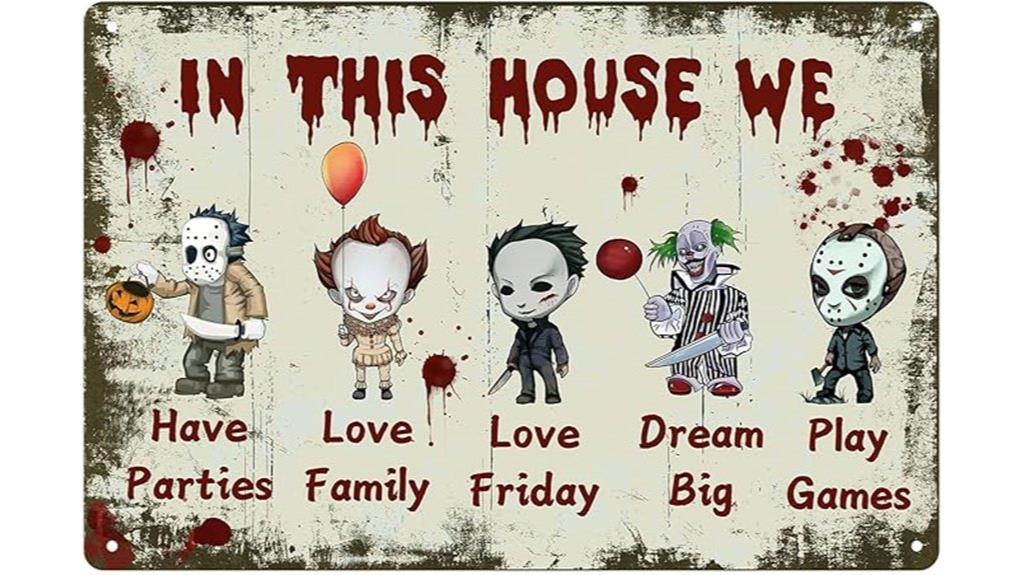 horror movie decor sign