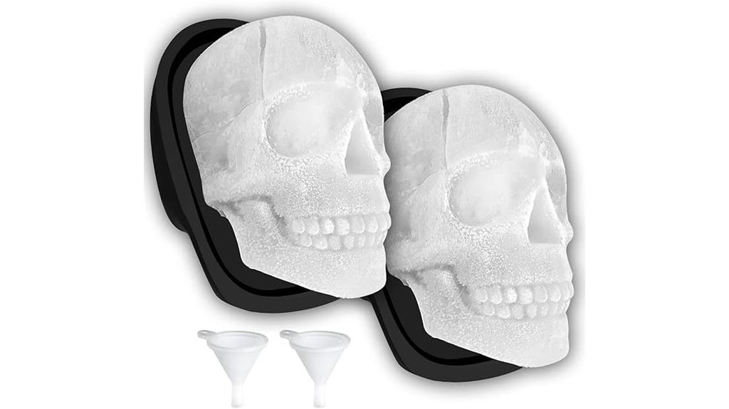 large 3d skull ice mold