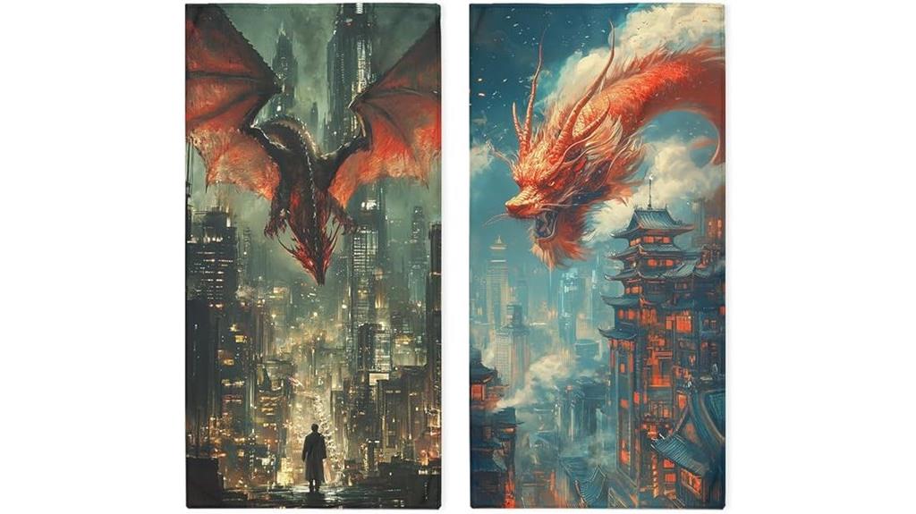 large dragon hand towels