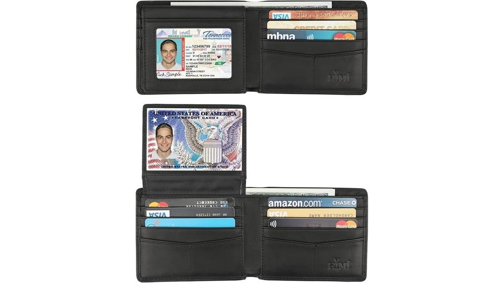 leather rfid bifold wallet