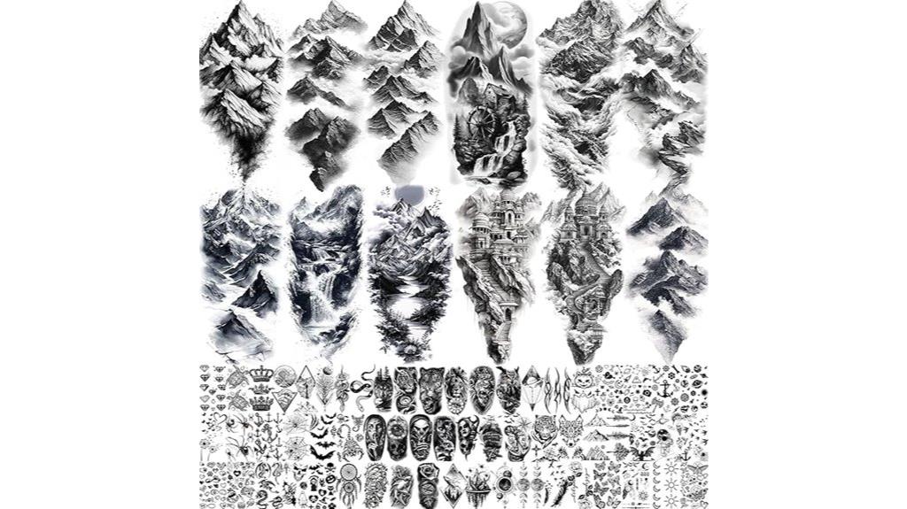 mountain waterfall temporary tattoos