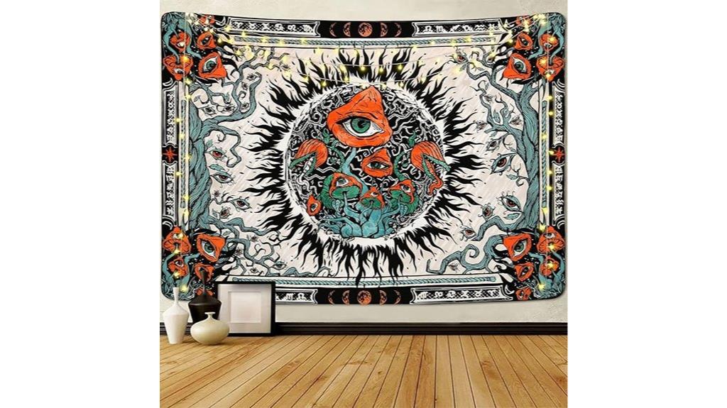 mushroom sun tapestry wall