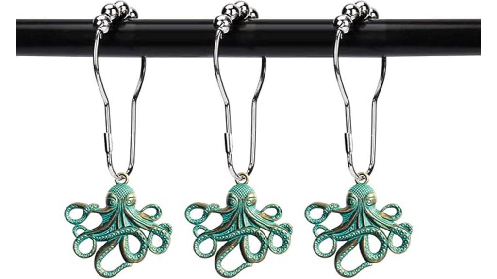 octopus shower curtain hooks