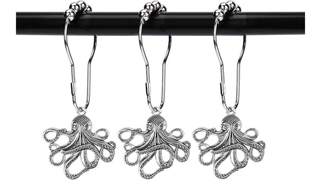 octopus shower curtain hooks