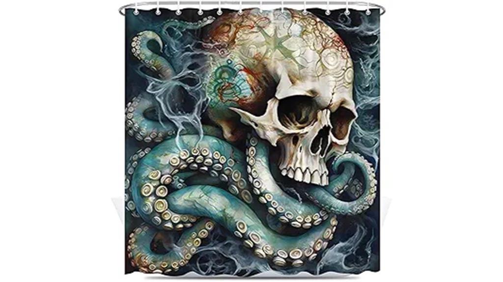 octopus themed shower curtain