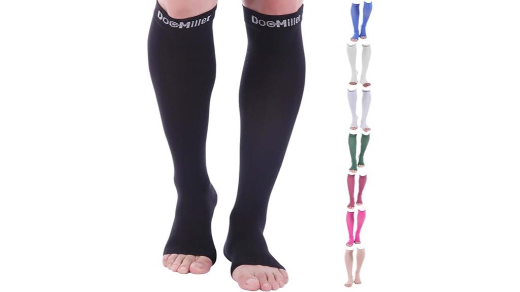 open toe compression socks