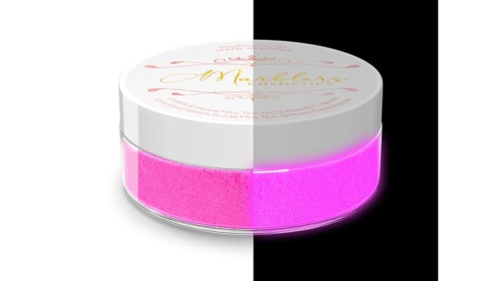 pink glow in dark powder