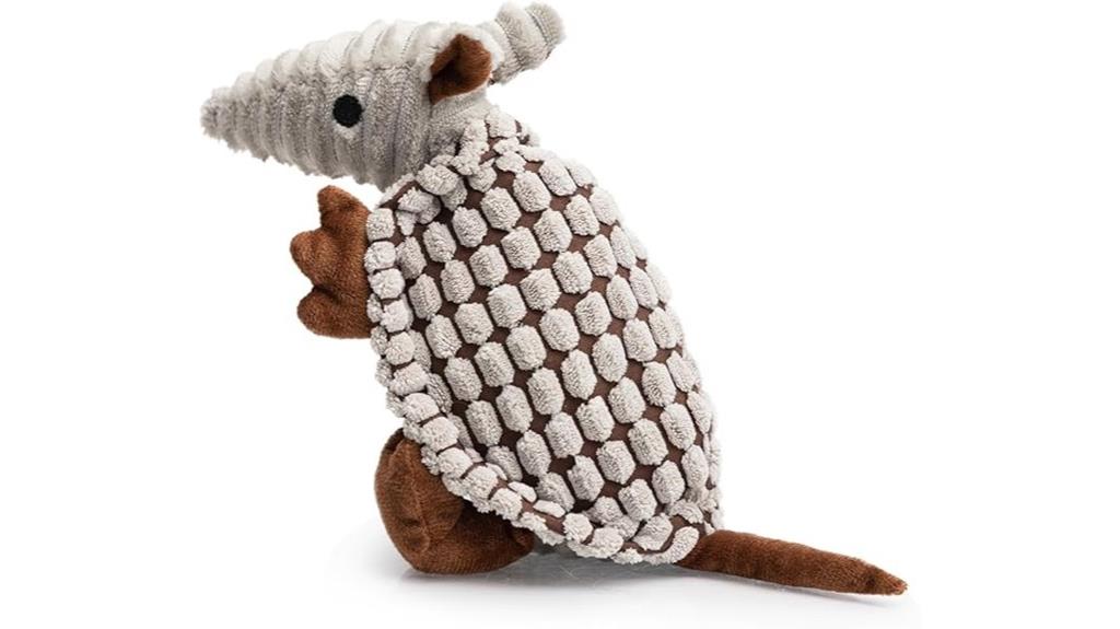 plush armadillo dog toy