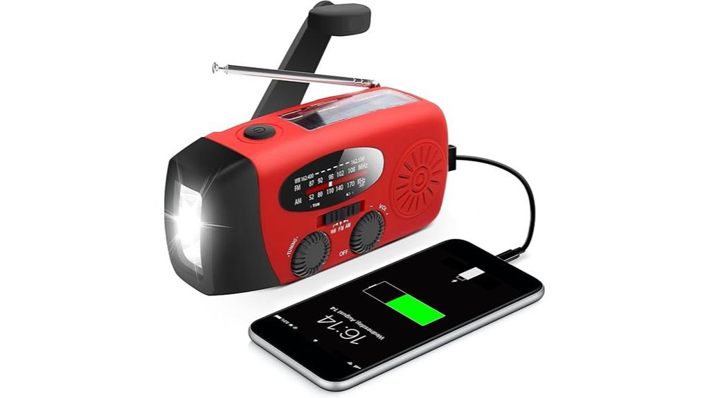 portable emergency radio with flashlight