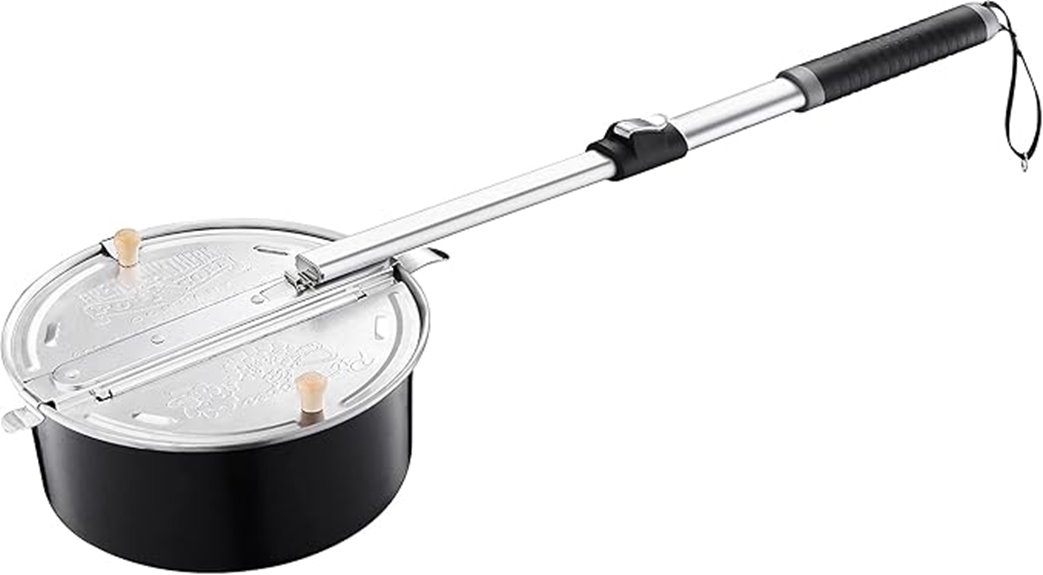 portable telescoping handle popcorn popper