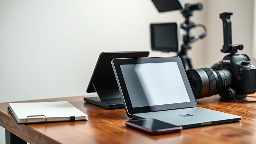 portable user friendly teleprompter setup