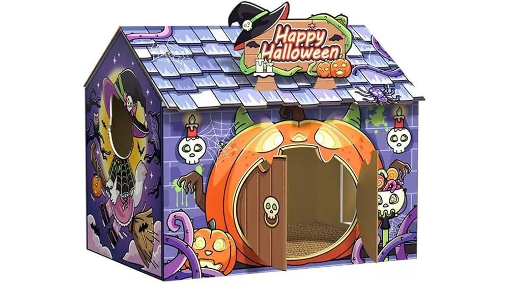 purple halloween cat house