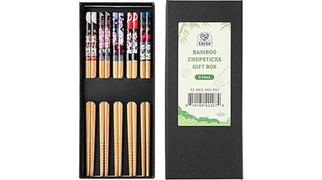 reusable bamboo chopsticks set
